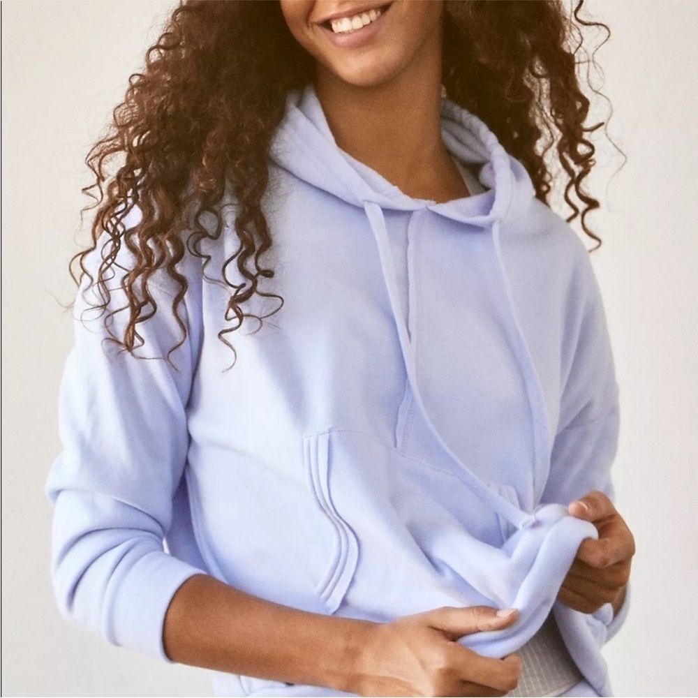Free People Movement Work It Out Hoodie in Aurora Blue - Picture 3 of 11